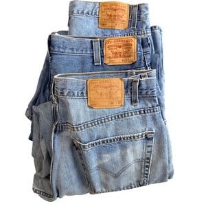 (Lot of 3) VINTAGE Levis 550 Relaxed Fit Jeans Men 38x32 Made in USA